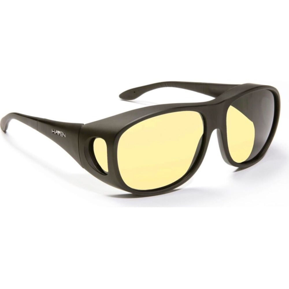 HAVEN Night Driver Large Square Black Frame Yellow Lens Driving Glasses EC3450